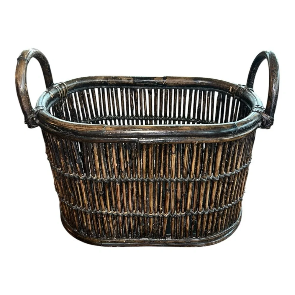 Farmhouse Rustic Brown Wicker Basket